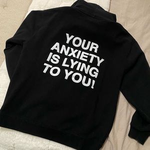 we’re not really strangers anxiety hoodie